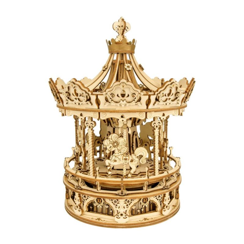 Bouwpakket 3D Houten Puzzel Music Box | Romantic Carousel - Afbeelding 2