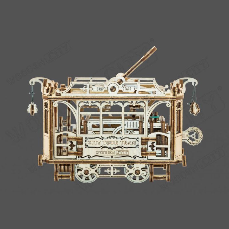 Bouwpakket Mechanical Houten Puzzel | City Tram With Rails - Afbeelding 5