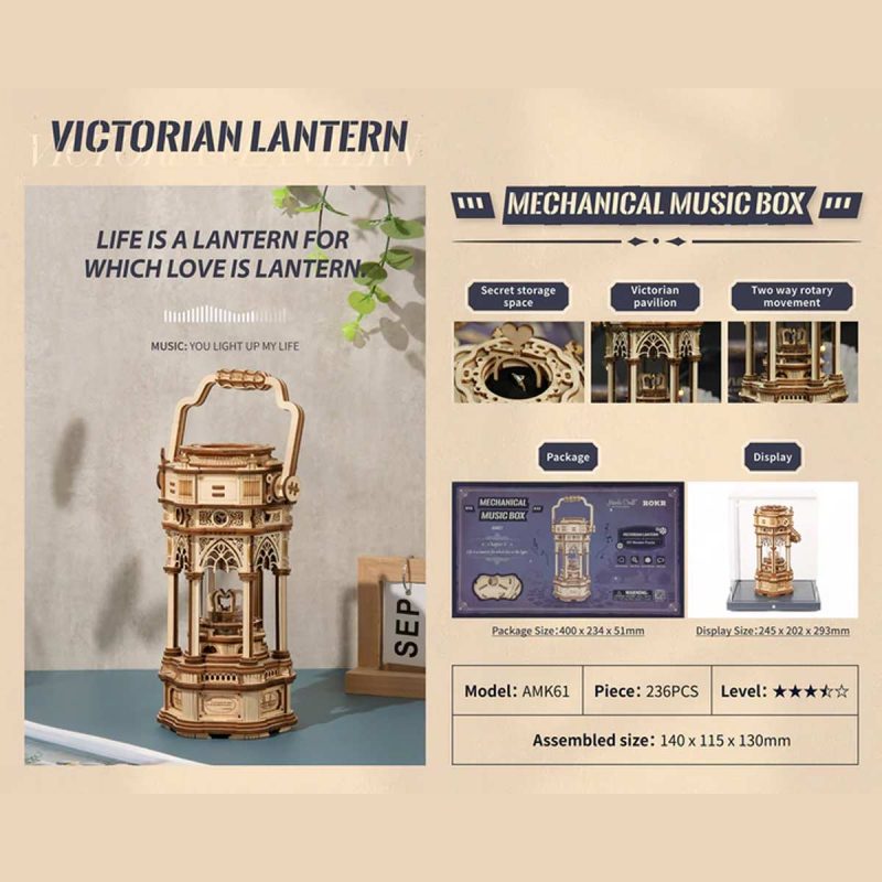 Bouwpakket Mechanical Music Box | Victorian Lantern - Afbeelding 4