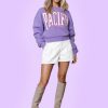 Sweater Pacific Patch Cropped Lilac Colourful Rebel