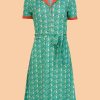 Monique Dress Short Sleeve Happy Peacock LaLamour